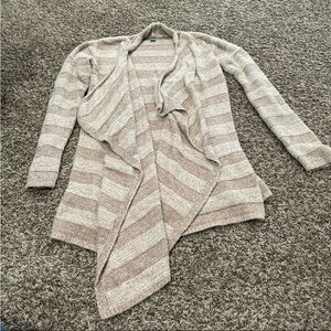 barefoot dreams, cozy, chic light, bamboo, striped cardigan, size S/M